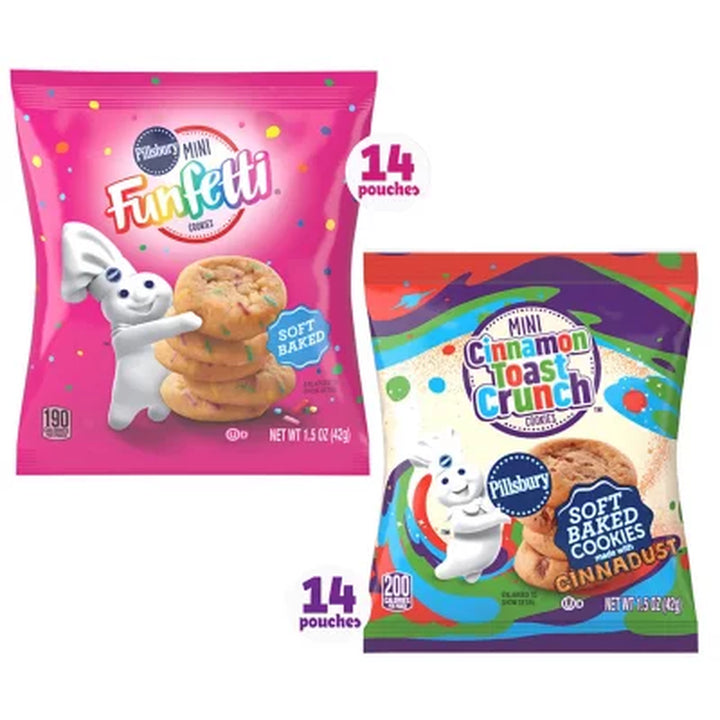 Pillsbury Mini Funfetti & Cinnamon Toast Crunch Variety Pack Soft Baked Cookies, 28 Pk.