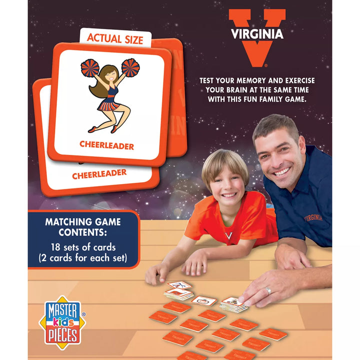 Masterpieces Officially Licensed NCAA Virginia Cavaliers Matching Game for Kids and Families.