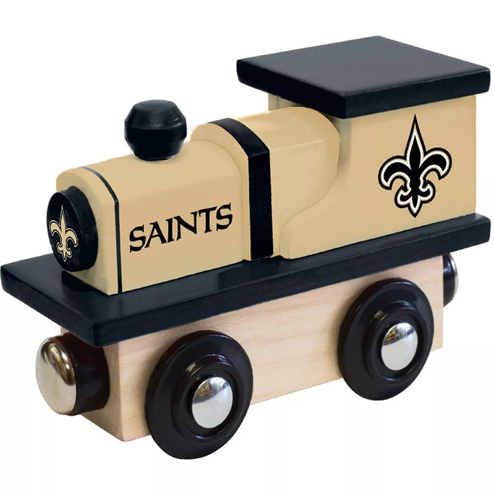 Masterpieces Officially Licensed NFL New Orleans Saints Wooden Toy Train Engine for Kids.