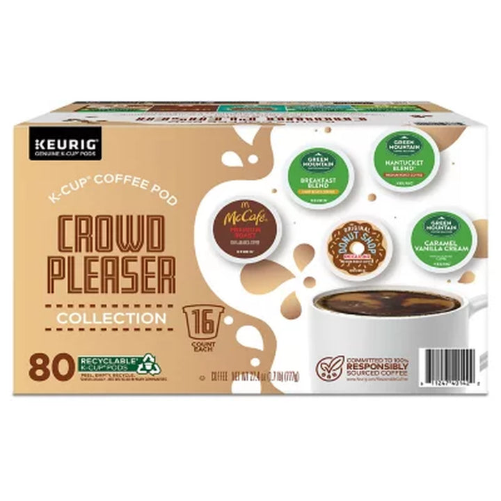 Keurig Crowd Pleaser Variety Pack, Single Serve Pods 80 Ct.