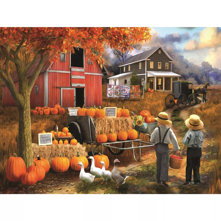 Sunsout Amish Pumpkin Patch 300 Pc Halloween Jigsaw Puzzle 23041