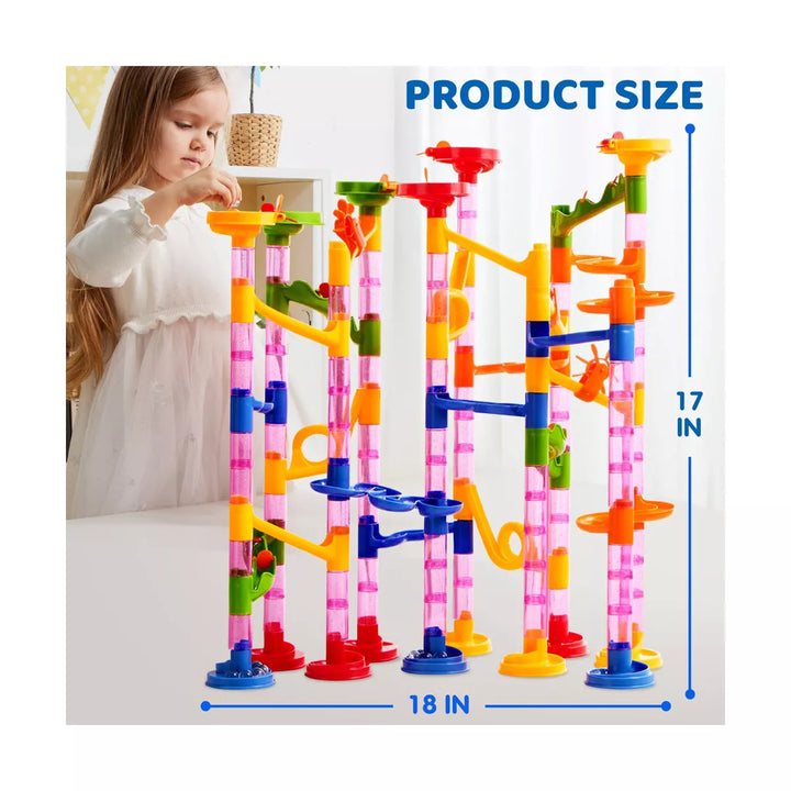 Syncfun 196 Pcs Marble Run, Construction Marble Maze Game, STEM Educational Toy, Building Block Toy, Christmas Gift for Kids Toddler Aged 3 4 5 6 7 8