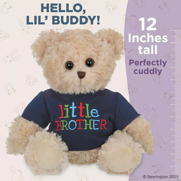 Bearington Lil' Buddy Teddy Bear, 12 Inch Baby Boy Stuffed Animal