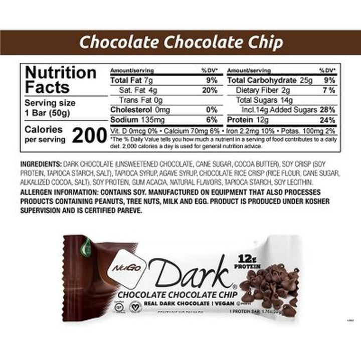 Nugo Dark Chocolate Gluten Free Protein Bar, Variety Pack 18 Ct.