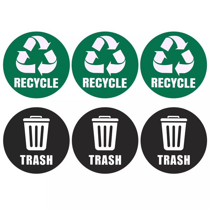 Unique Bargains Recycle Sticker Trash Can Bin Labels Self-Adhesive Recycling Vinyl for Home Kitchen Office Indoor Use