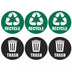 Unique Bargains Recycle Sticker Trash Can Bin Labels Self-Adhesive Recycling Vinyl for Home Kitchen Office Indoor Use