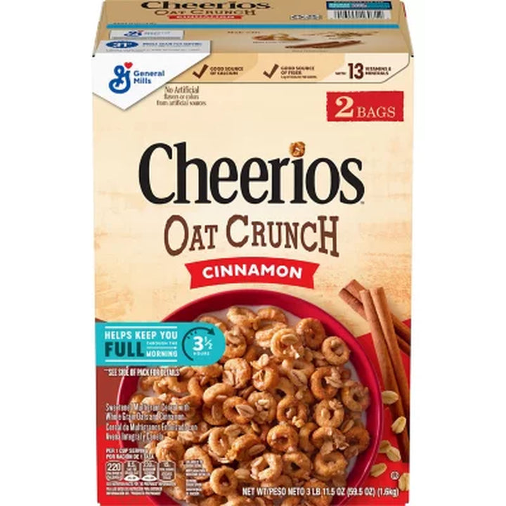 Cheerios Oat Crunch Cereal, Cinnamon, 59.5Oz.