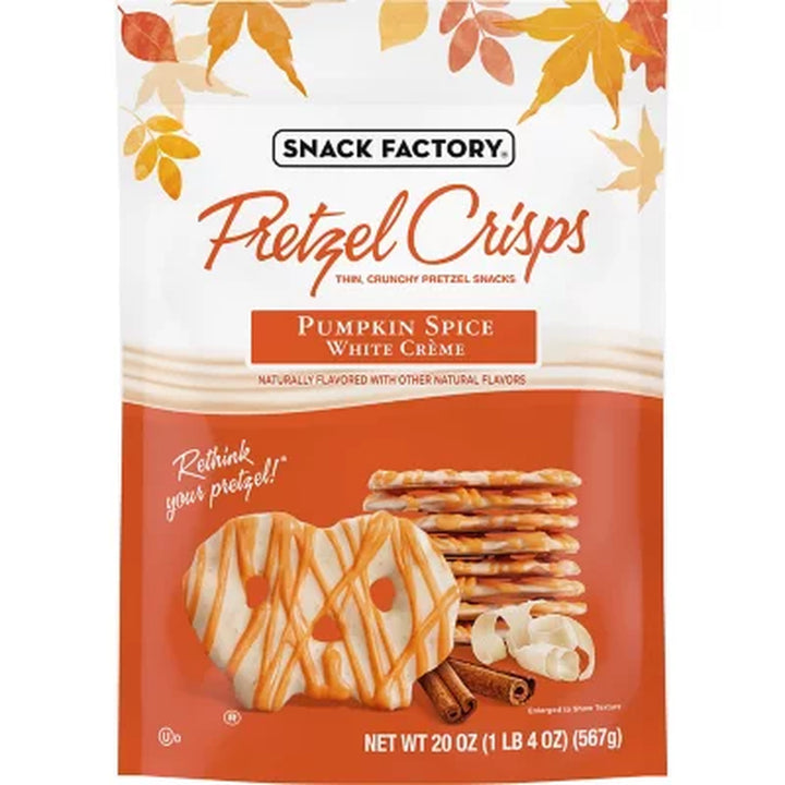 Snack Factory Pumpkin Spice White Creme Pretzel Crisps, 20 Oz.