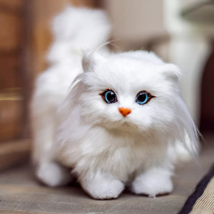 The Queen'S Treasures White Long Hair Kitty Cat Pet for 18 Inch Dolls