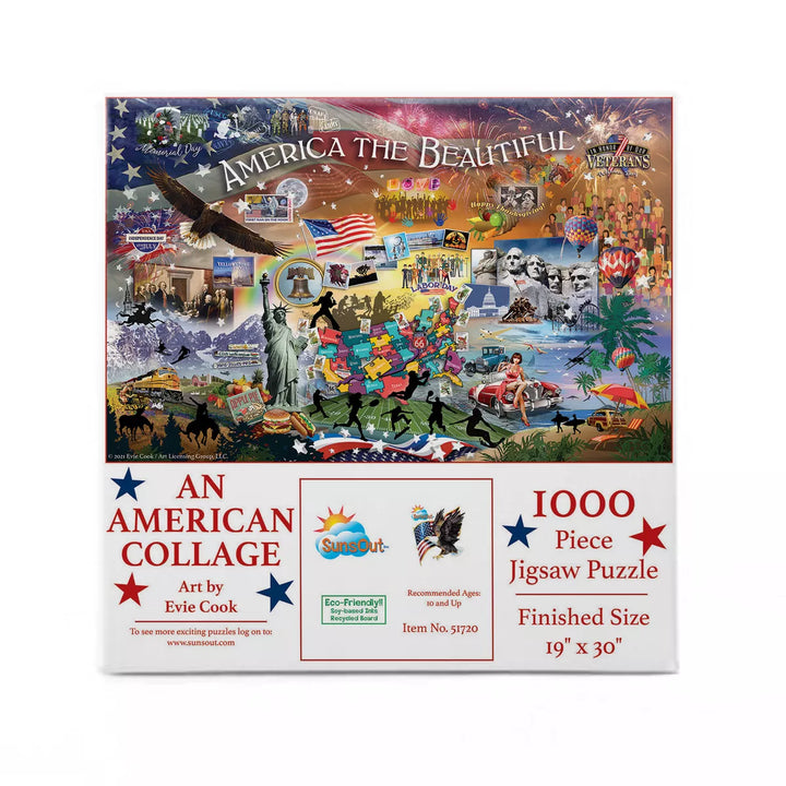 Sunsout an American Collage 1000 Pc Fourth of July Jigsaw Puzzle 51720