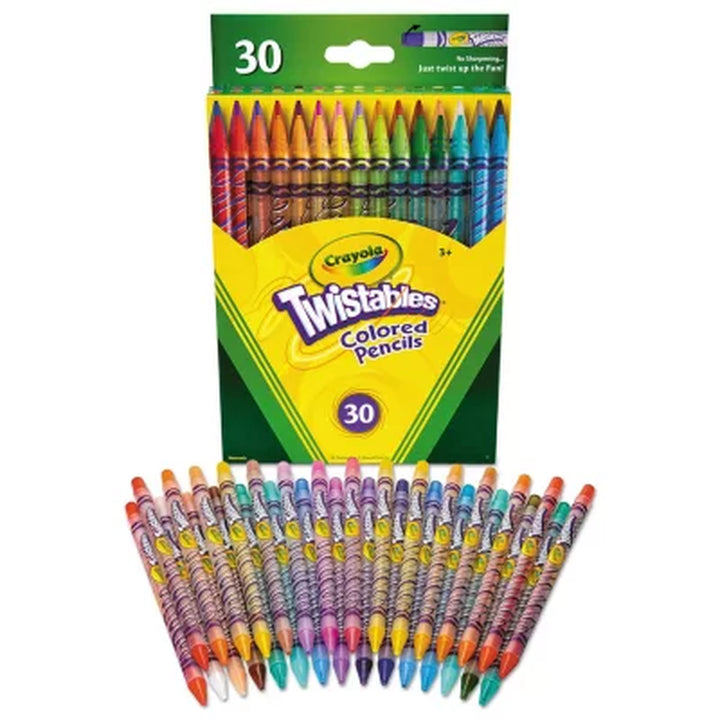 Crayola Twistables Colored Pencils, 30 Assorted Colors/Pack