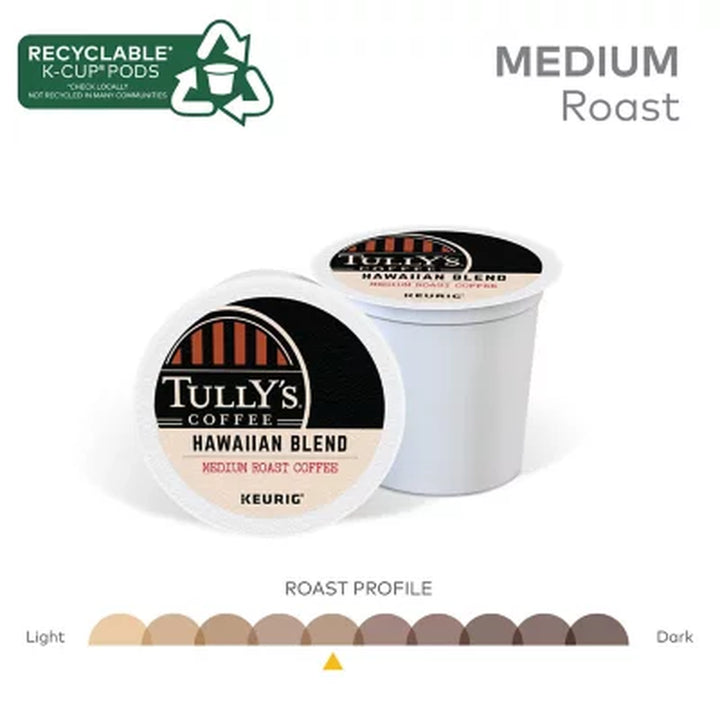 Tully'S Coffee Medium Roast K-Cup Pods, Hawaiian Blend, 80 Ct.