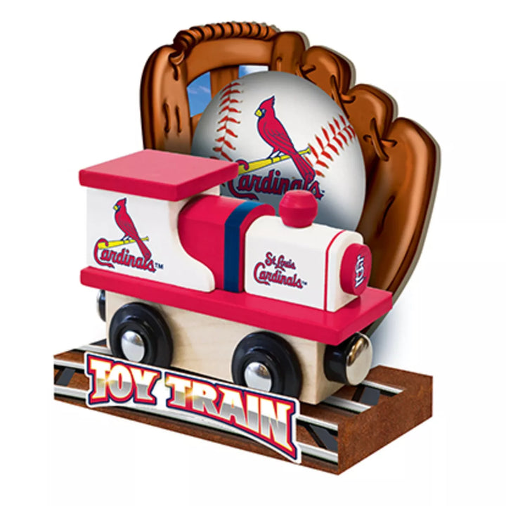 Masterpieces Officially Licensed MLB St. Louis Cardinals Wooden Toy Train Engine for Kids.