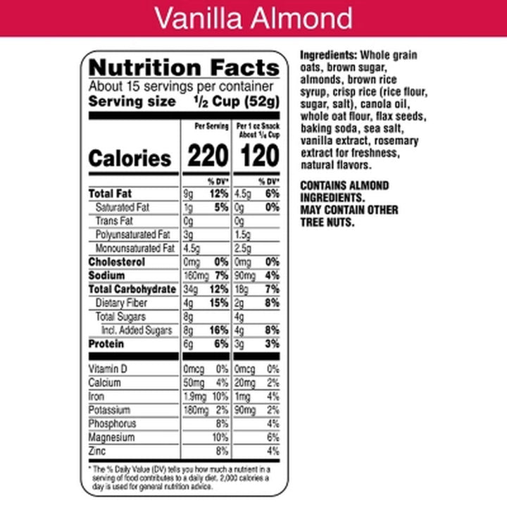 Bear Naked Granola Cereal, Vanilla Almond 28 Oz.