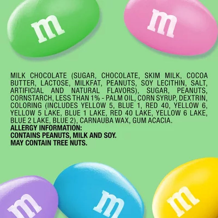 M&M'S Peanut Chocolate Pastel Easter Candy Jar 62 Oz.