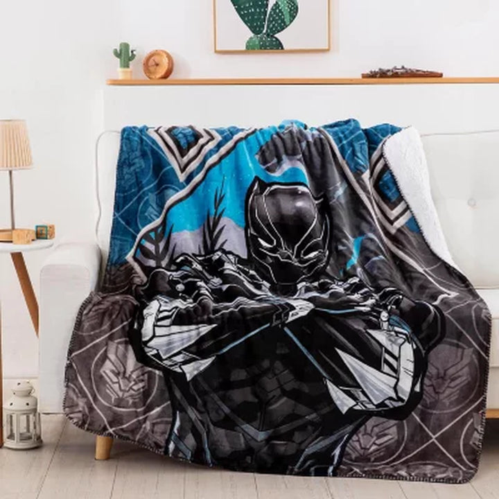 Black Panther "I'M Home" Cloud Sherpa Throw Blanket, 50" X 60"