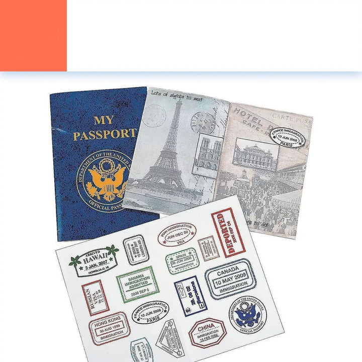 Kicko Passport Sticker Book for Boys and Girls - Blue