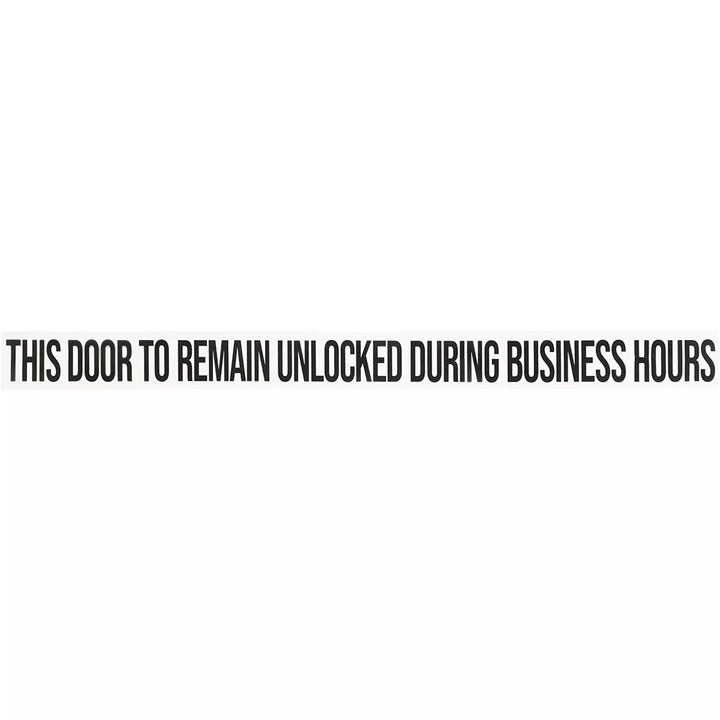 Stockroom plus 10-Pack Safety Labels Stickers, This Door to Remain Unlocked during Business Hours Sign, 23.9 X 2 In