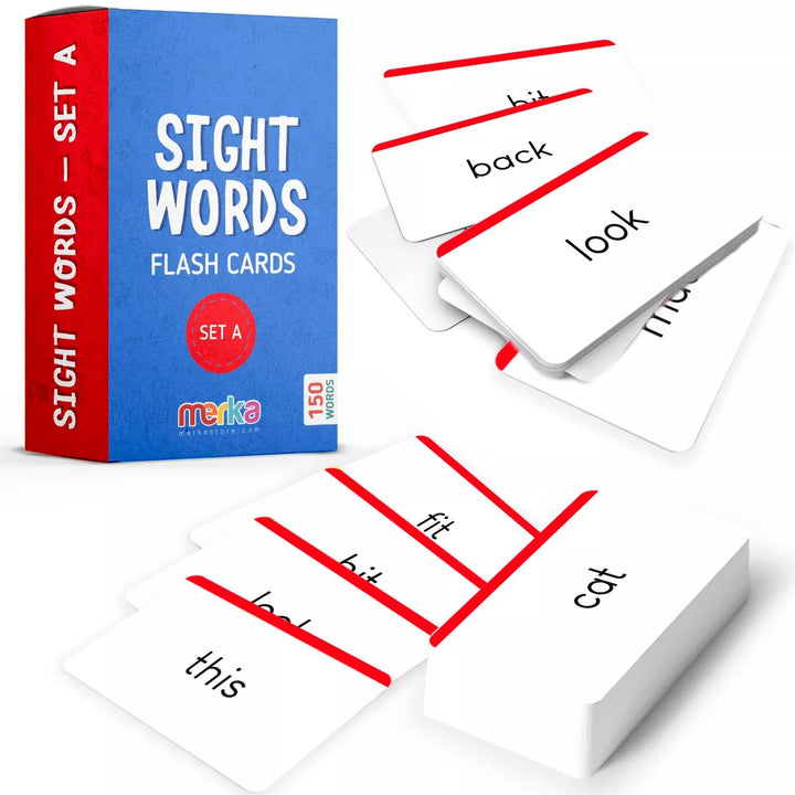 Merka Sight Words Flash Cards 1St Grade Learn to Read Reading Flash Cards for Kids Set of 150 Cards Set A