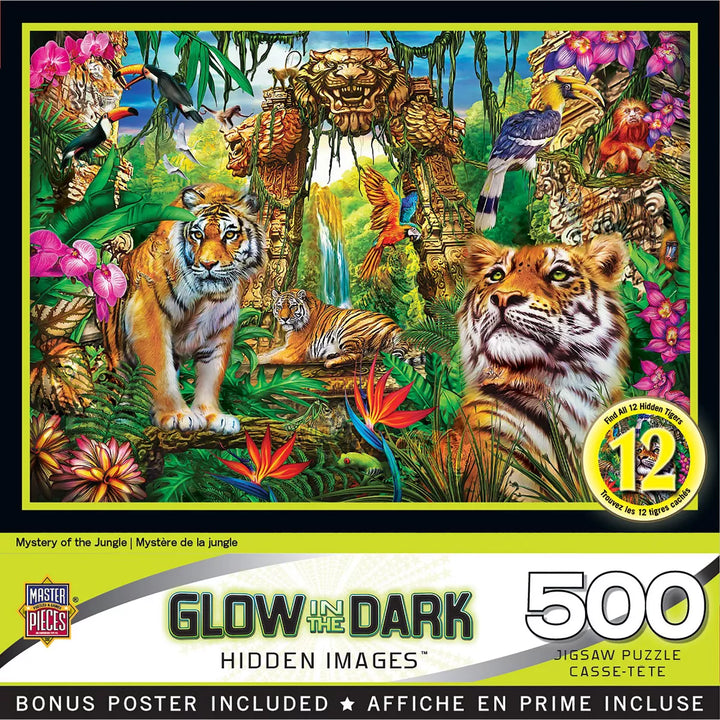 Masterpieces 500 Piece Glow in the Dark Puzzle - Mystery of the Jungle.
