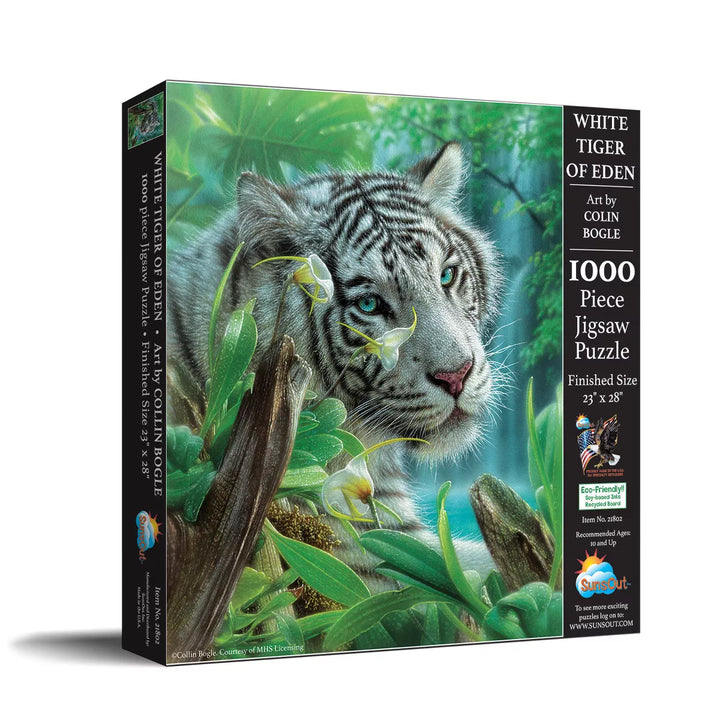 Sunsout White Tiger of Eden 1000 Pc Jigsaw Puzzle 21802