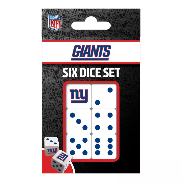 Masterpieces Officially Licensed NFL New York Giants - 6 Piece D6 Gaming Dice Set Ages 6 and Up