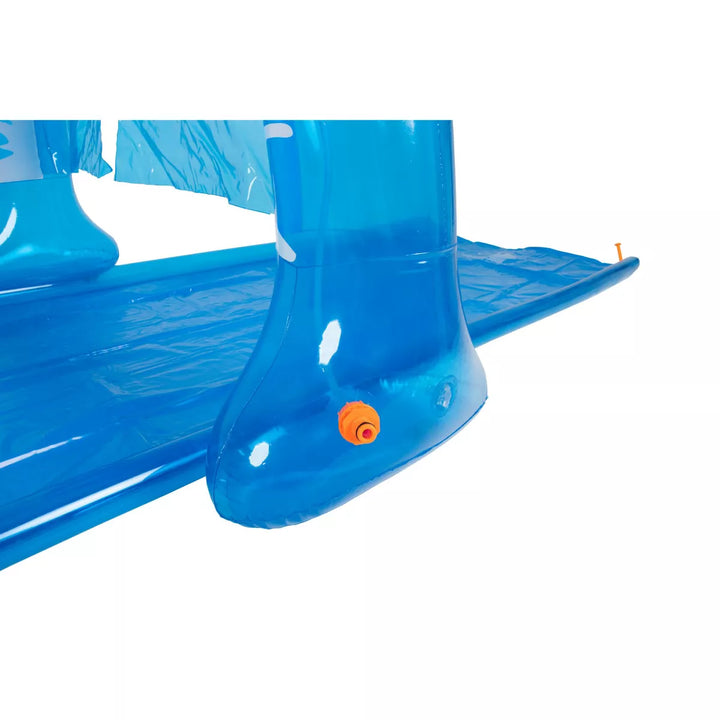 Pool Central 196" Inflatable 1-Person "Ice Breaker" Inflatable Ground Level Water Slide - Blue/White