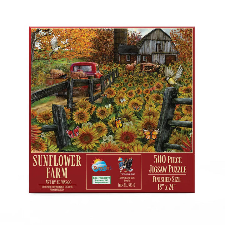 Sunsout Sunflower Farm 500 Pc Jigsaw Puzzle 52310