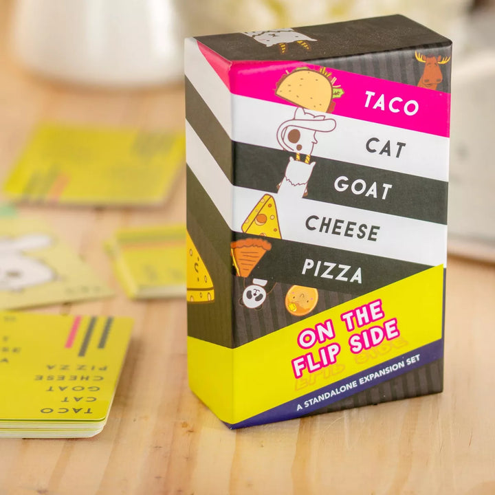 Taco Cat Goat Cheese Pizza on the Flip Side Card Game