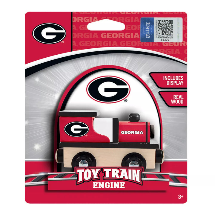 Masterpieces Officially Licensed NCAA Georgia Bulldogs Wooden Toy Train Engine for Kids.