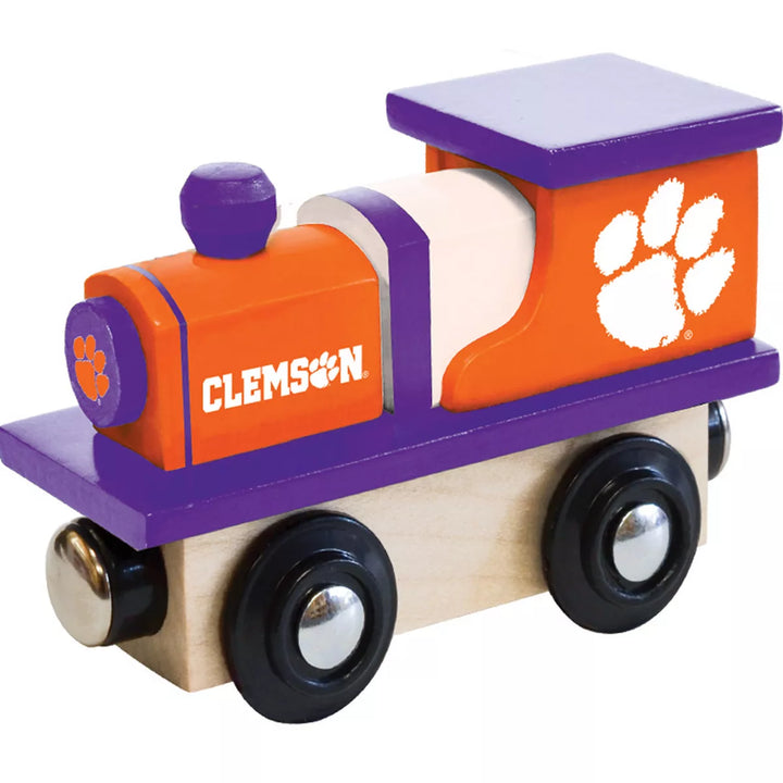 Masterpieces Officially Licensed NCAA Clemson Tigers Wooden Toy Train Engine for Kids.