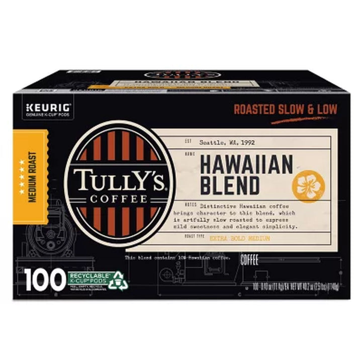 Tully'S Coffee K-Cup Pods, Hawaiian Blend (100 Ct.)