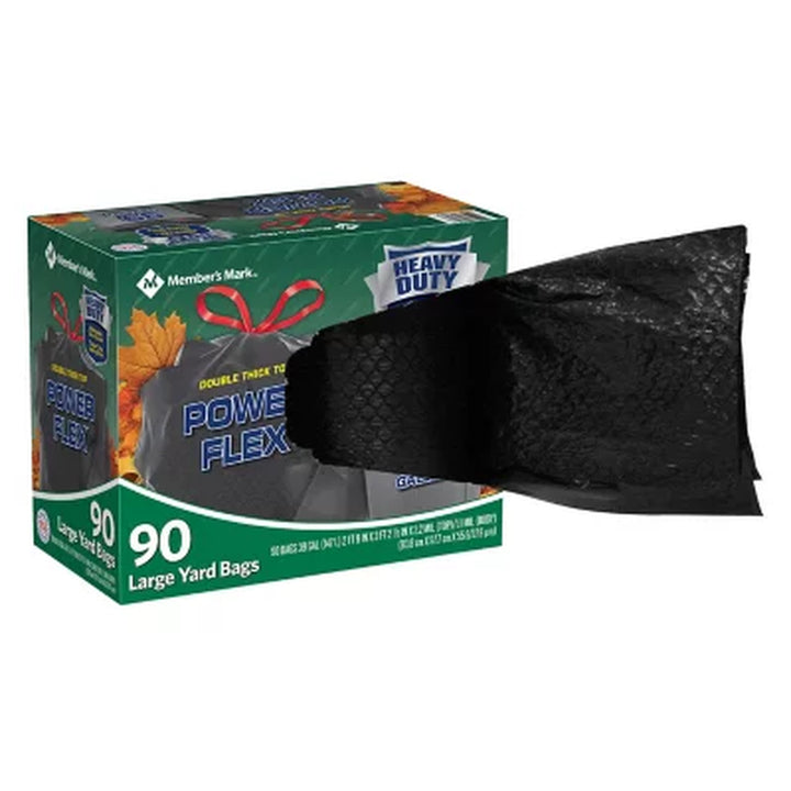 Member'S Mark 39 Gallon Power Flex Drawstring Yard Trash Bags 90 Ct.