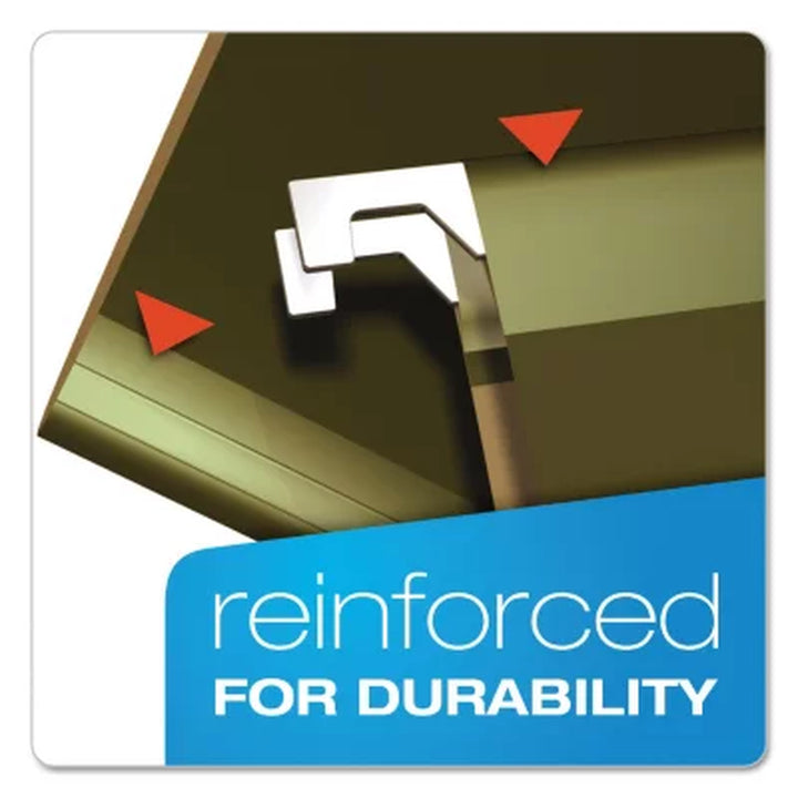 Pendaflex 2&Rdquo; Reinforced Extra Capacity Hanging Folders, Standard Green Letter, 25 Ct.