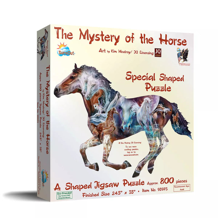 Sunsout the Mystery of the Horse 800 Pc Special Shape Jigsaw Puzzle 95973