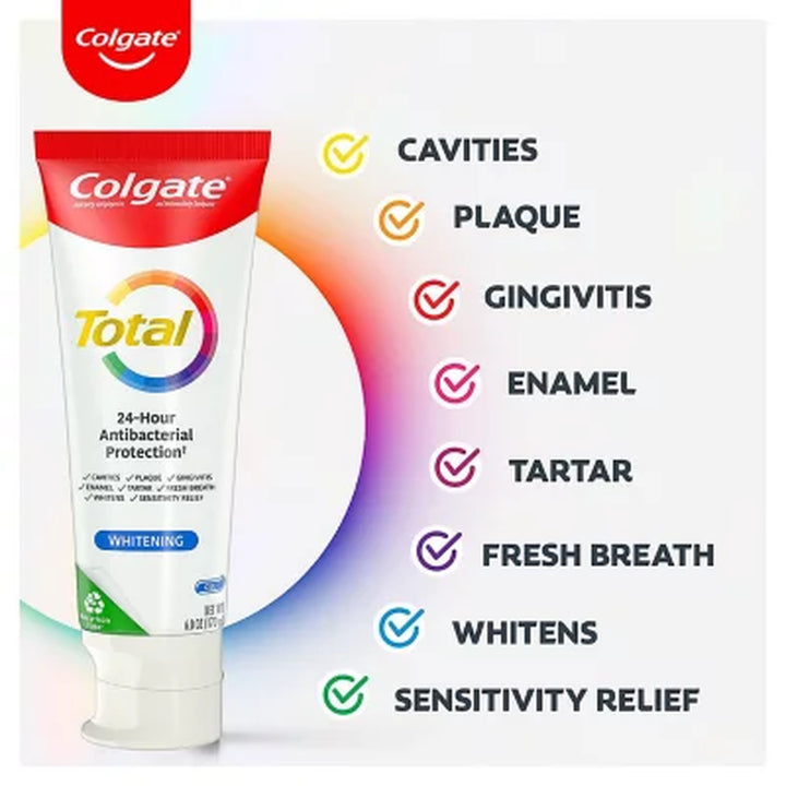 Colgate Total Whitening Gel Toothpaste, 6 Oz., 5 Pk.