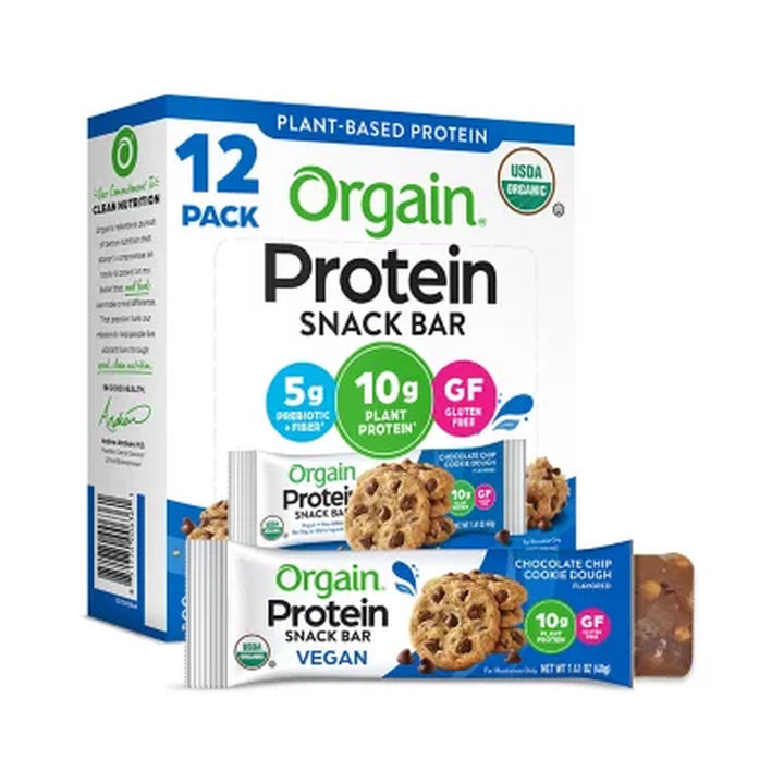 Orgain USDA Organic Vegan Protein Bars, Choose Your Flavor (12 Ct.)