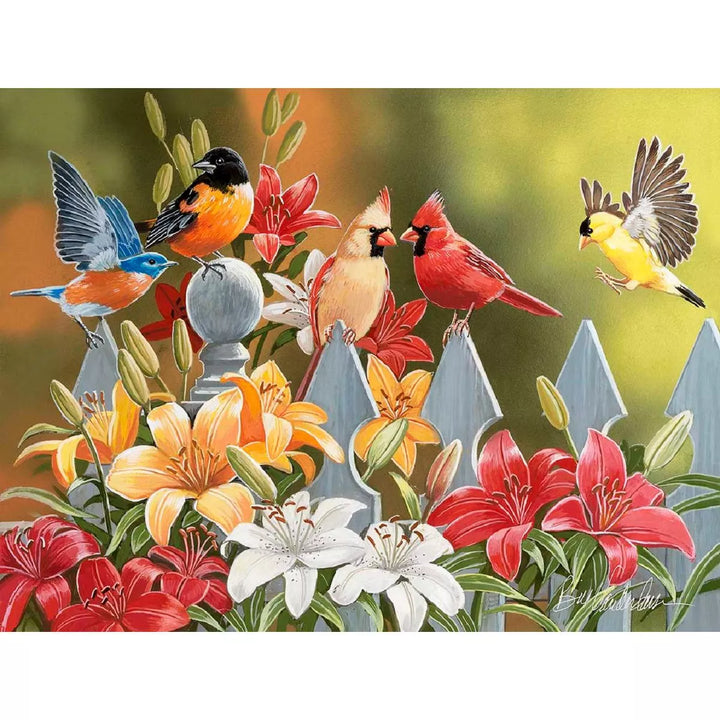 Sunsout Birds on a Fence 300 Pc Jigsaw Puzzle 30479