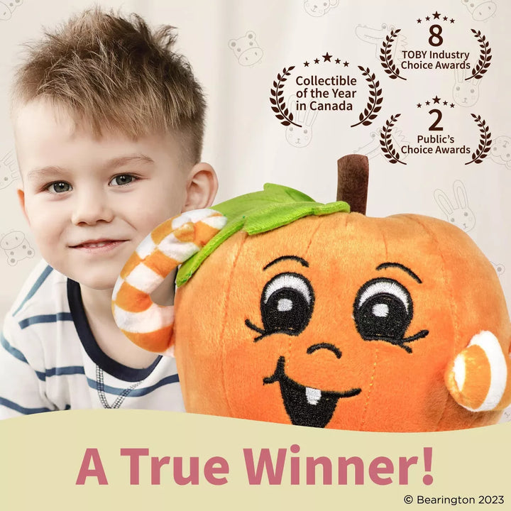 Bearington Carver Pumpkin Mini Plush, 5 Inch Halloween Toys for Kids