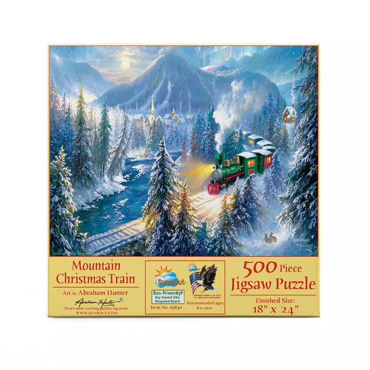 Sunsout Mountain Christmas Train 500 Pc Christmas Jigsaw Puzzle 69830