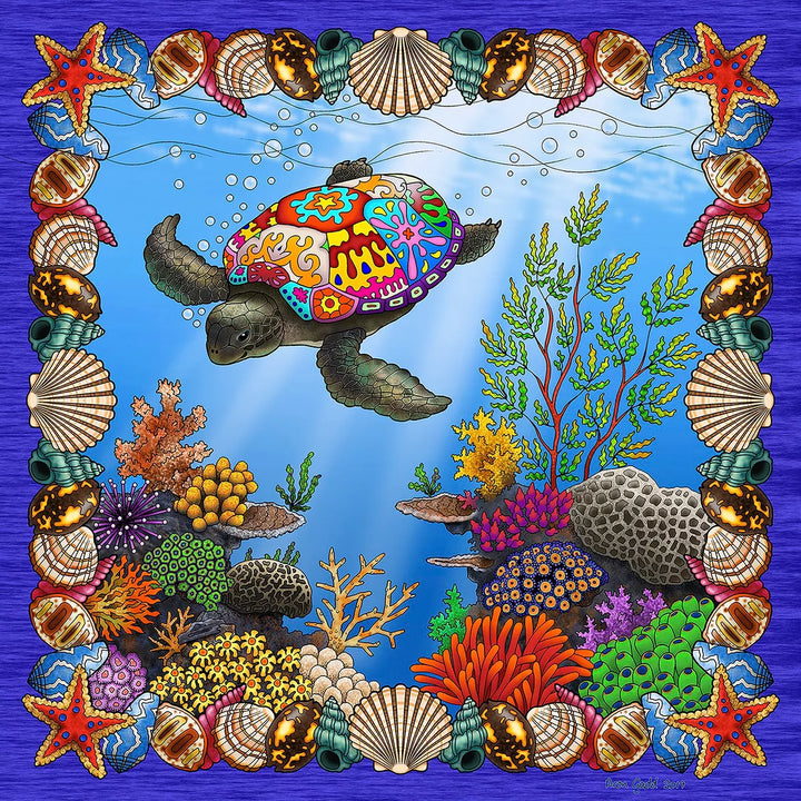 Sunsout Psychedelic Turtle 500 Pc round Jigsaw Puzzle 77010