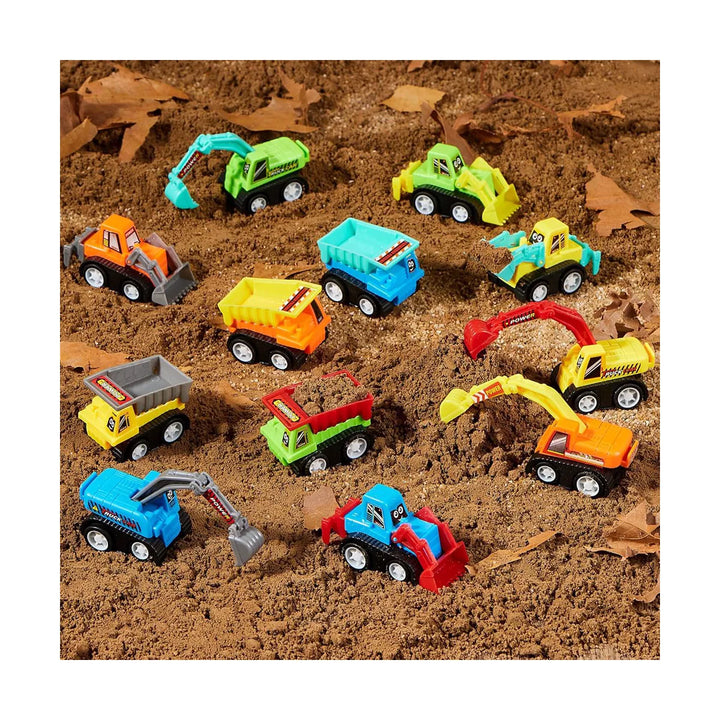 Syncfun 12-Piece Mini Construction Car Set, Plastic, Unisex, Non-Riding Toy Vehicle, Perfect for Imaginative Play and Parties