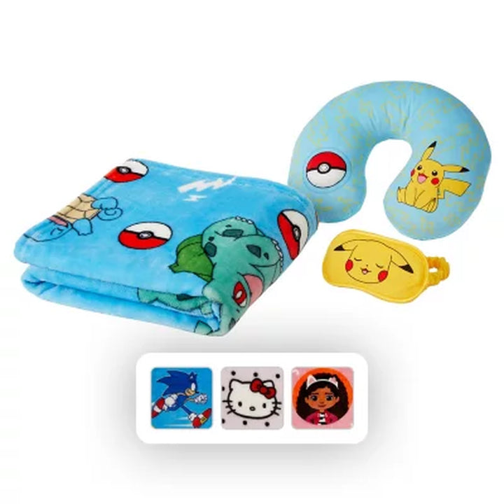 Kids 3-Piece Licensed Character Travel Set, Assorted Characters