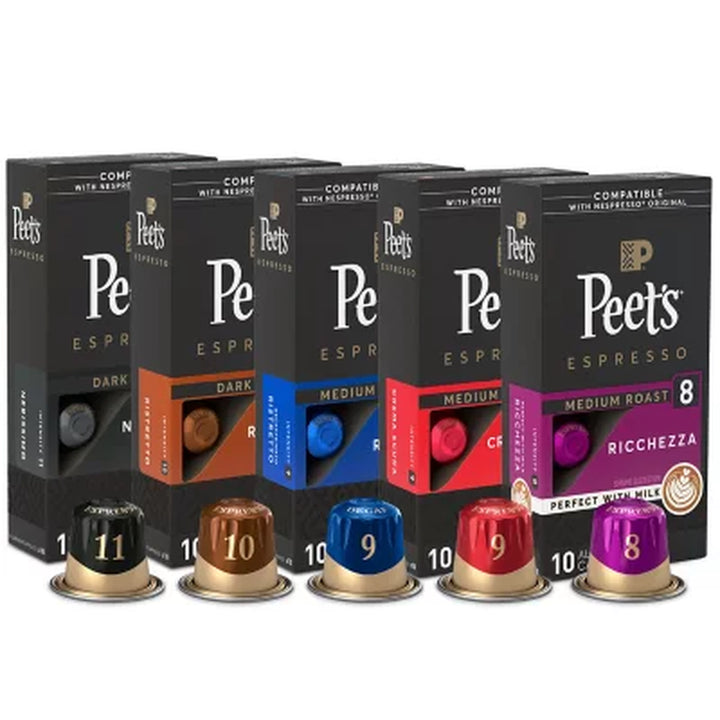 Peets Coffee Variety Capsules 10 Ct. per Pk., 5 Pk.