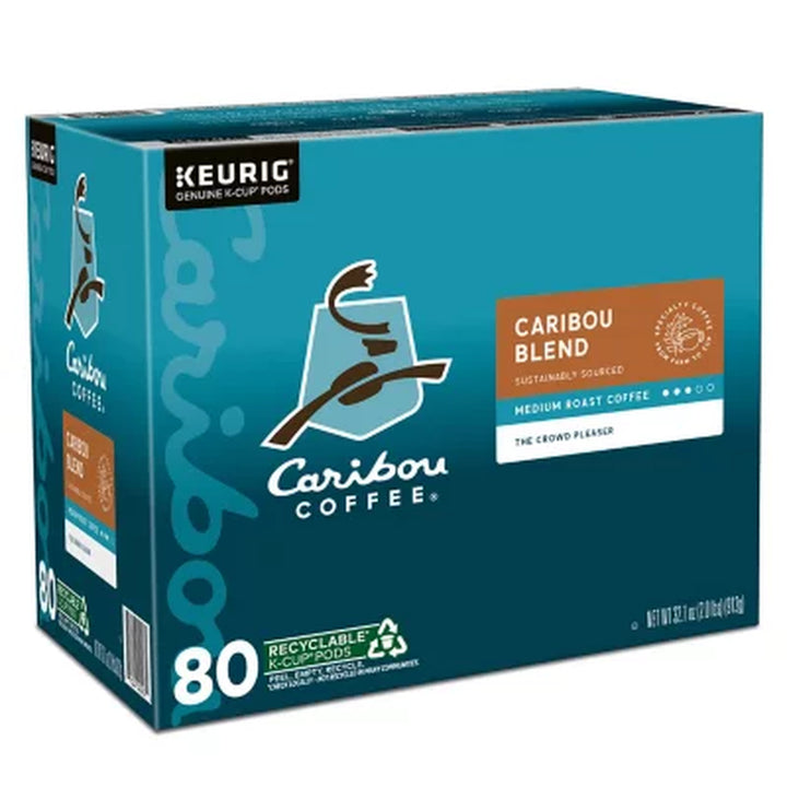 Caribou Coffee Medium Roast K-Cup Pod, Caribou Blend, 80 Ct.