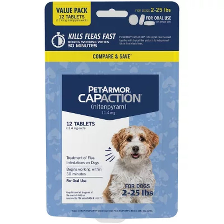 Petarmor Capaction Flea Tabs for Dogs (Choose Size)