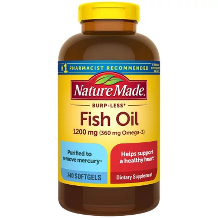 Nature Made Fish Oil 1200Mg Burpless 240 Ct.