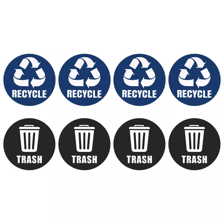 Unique Bargains Self-Adhesive Vinyl Recycle Sticker Trash Can Bin Labels 5 Inch 8 Pcs