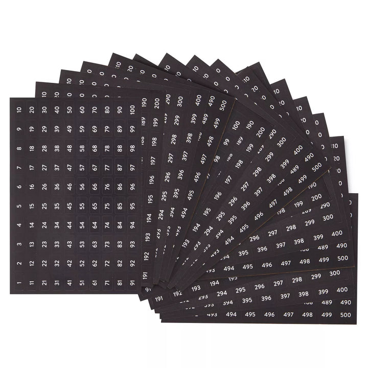 Stockroom plus 4000 Piece Outdoor Number Stickers 1 to 500 for Bins, Helmets, Outdoor Supplies, Black and White