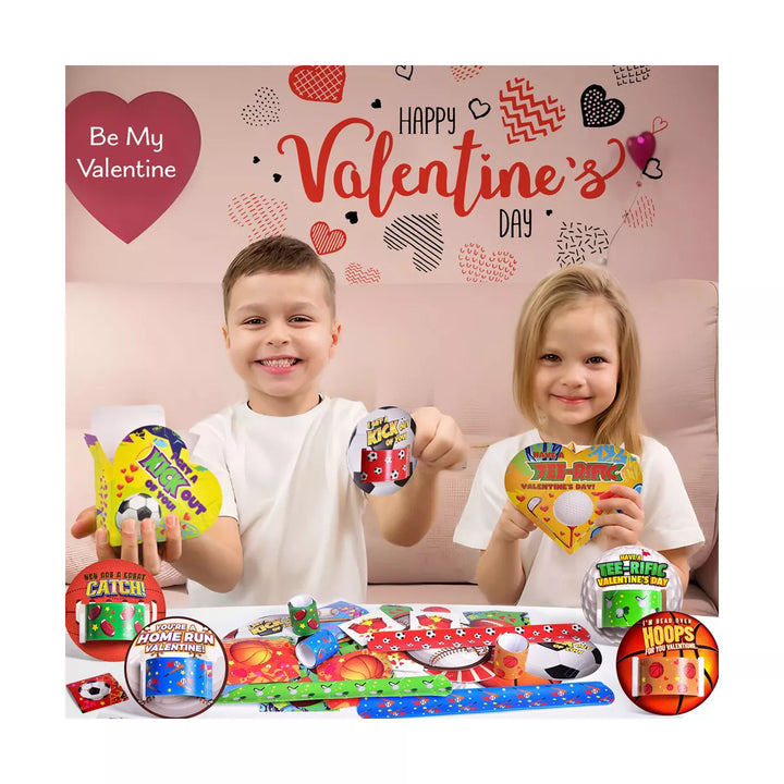 Fun Little Toys Valentine'S Day Sports Themed Slap Bracelate Sticker Set